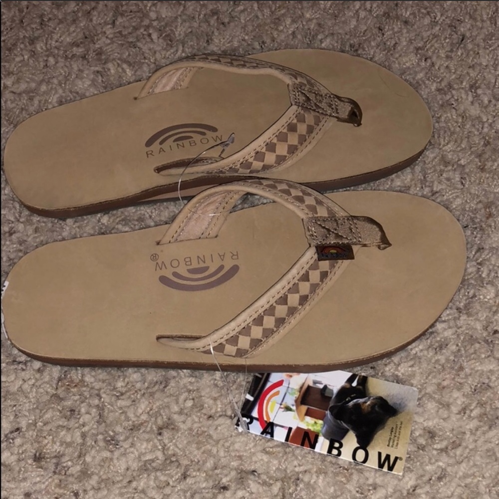 Brand new rainbow sandals. Men’s size small
